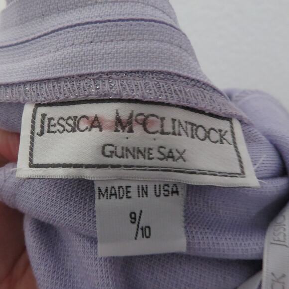 Jessica McClintock Gunne Sax 10 Light Purple Shimmer Dress Vintage - Picture 7 of 8